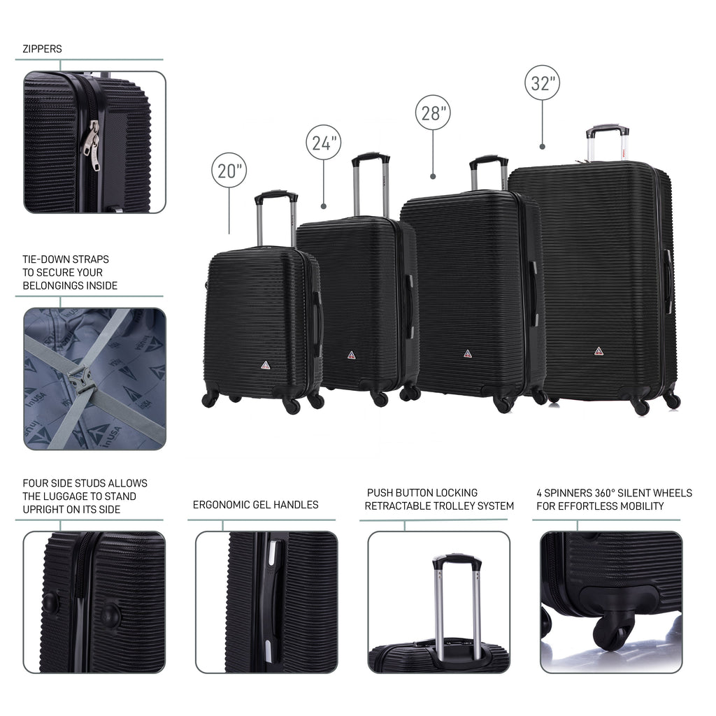 InUSA Royal 4-Piece Hardside Spinner Luggage Set