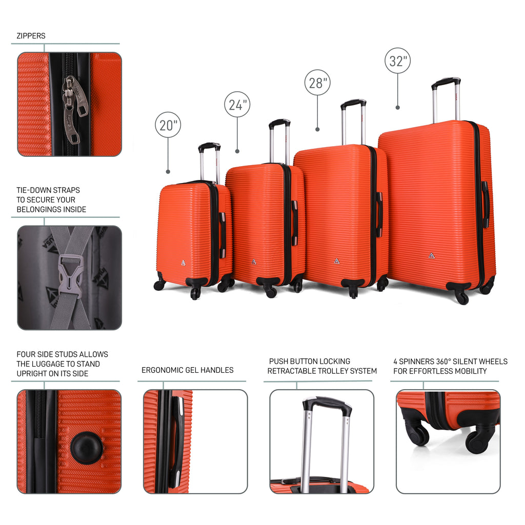InUSA Royal 4-Piece Hardside Spinner Luggage Set