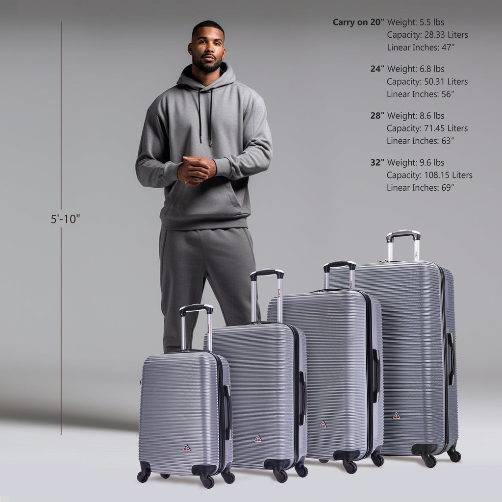 InUSA Royal 4-Piece Hardside Spinner Luggage Set