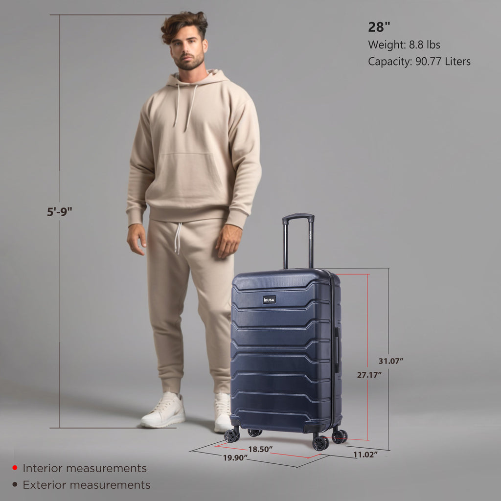 InUSA Trend 28" Hardside Spinner Checked Suitcase