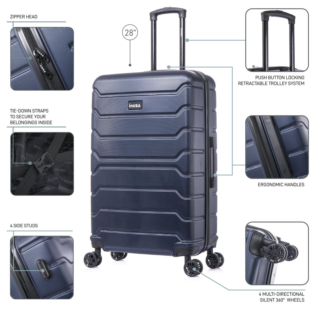 InUSA Trend 28" Hardside Spinner Checked Suitcase