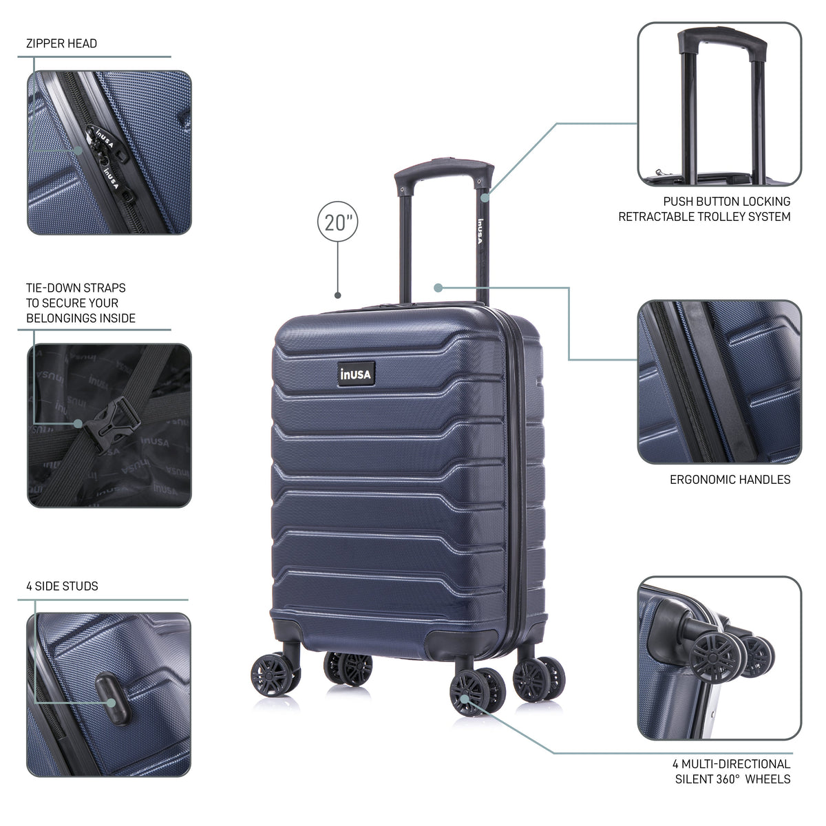 InUSA Trend 20" Hardside Carry-On Suitcase