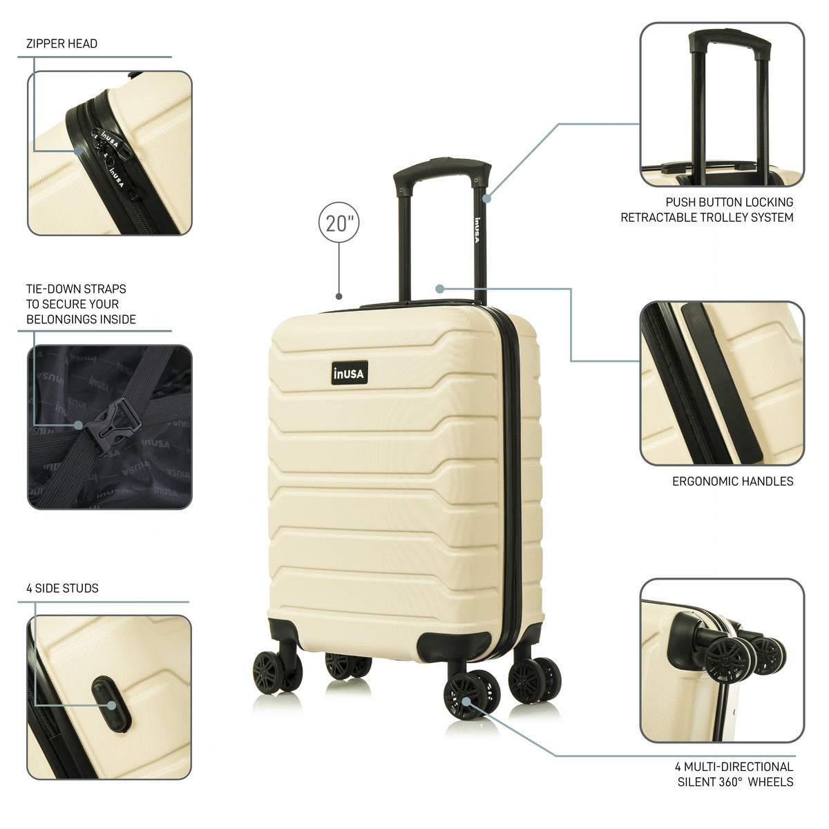 InUSA Trend 20" Hardside Carry-On Suitcase