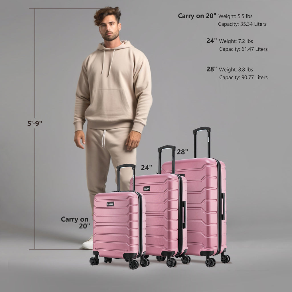 InUSA Trend 3-Piece Hardside Spinner Luggage Set