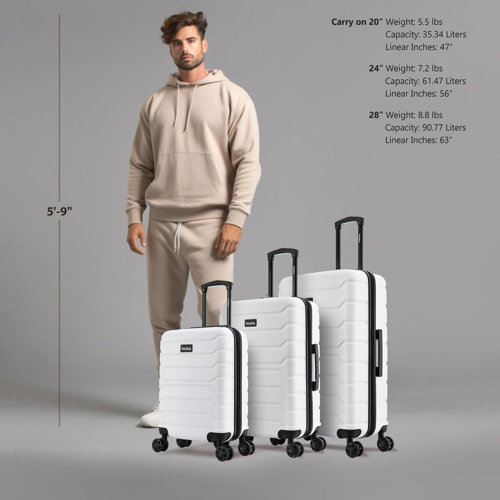 InUSA Trend 3-Piece Hardside Spinner Luggage Set