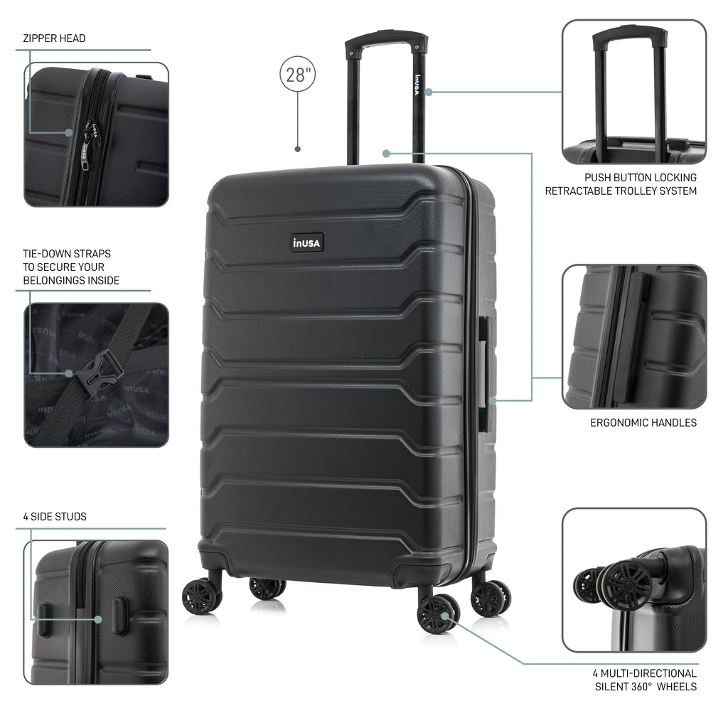InUSA Trend 28" Hardside Spinner Checked Suitcase