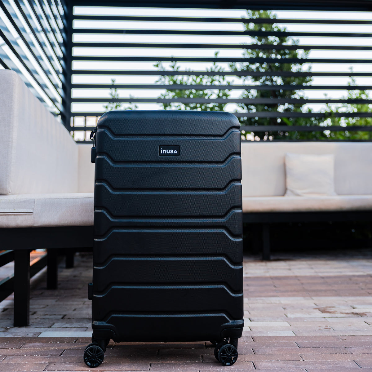 InUSA Trend 28" Hardside Spinner Checked Suitcase