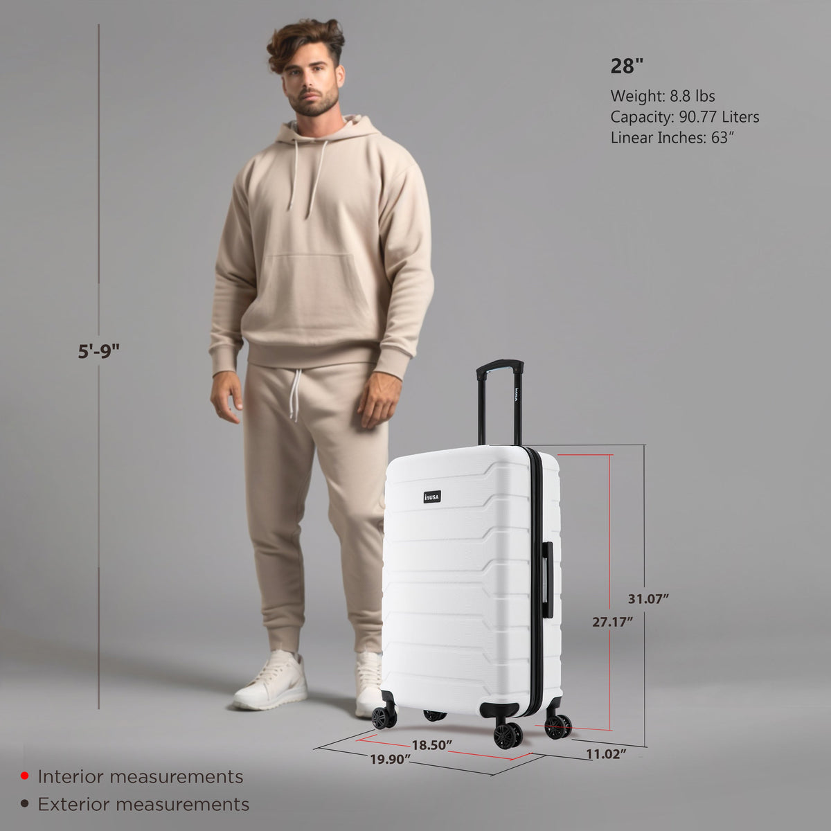 InUSA Trend 28" Hardside Spinner Checked Suitcase