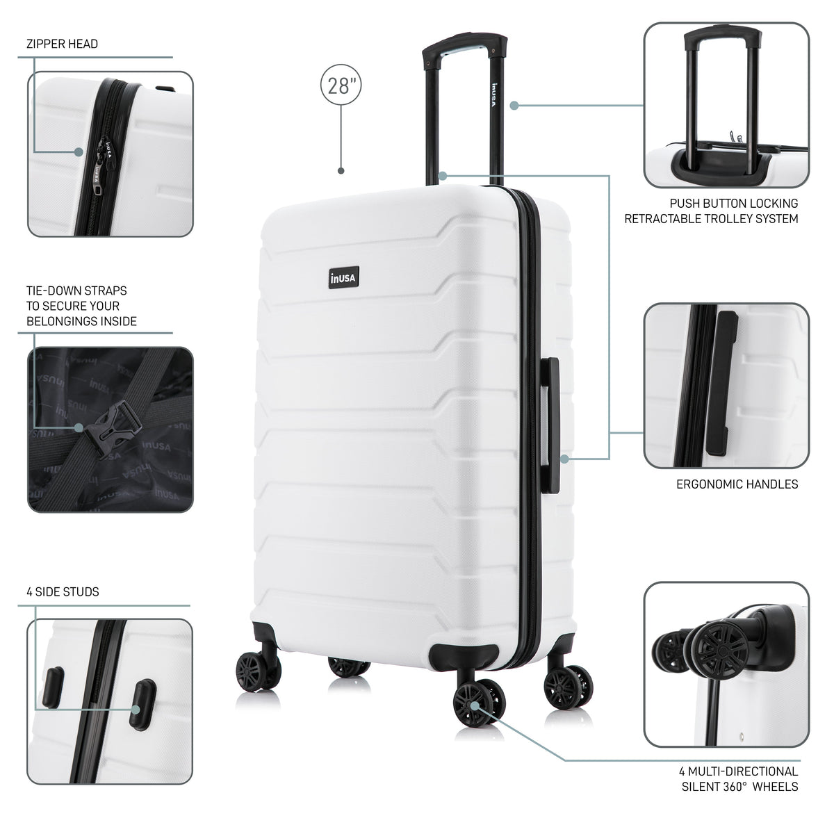 InUSA Trend 28" Hardside Spinner Checked Suitcase