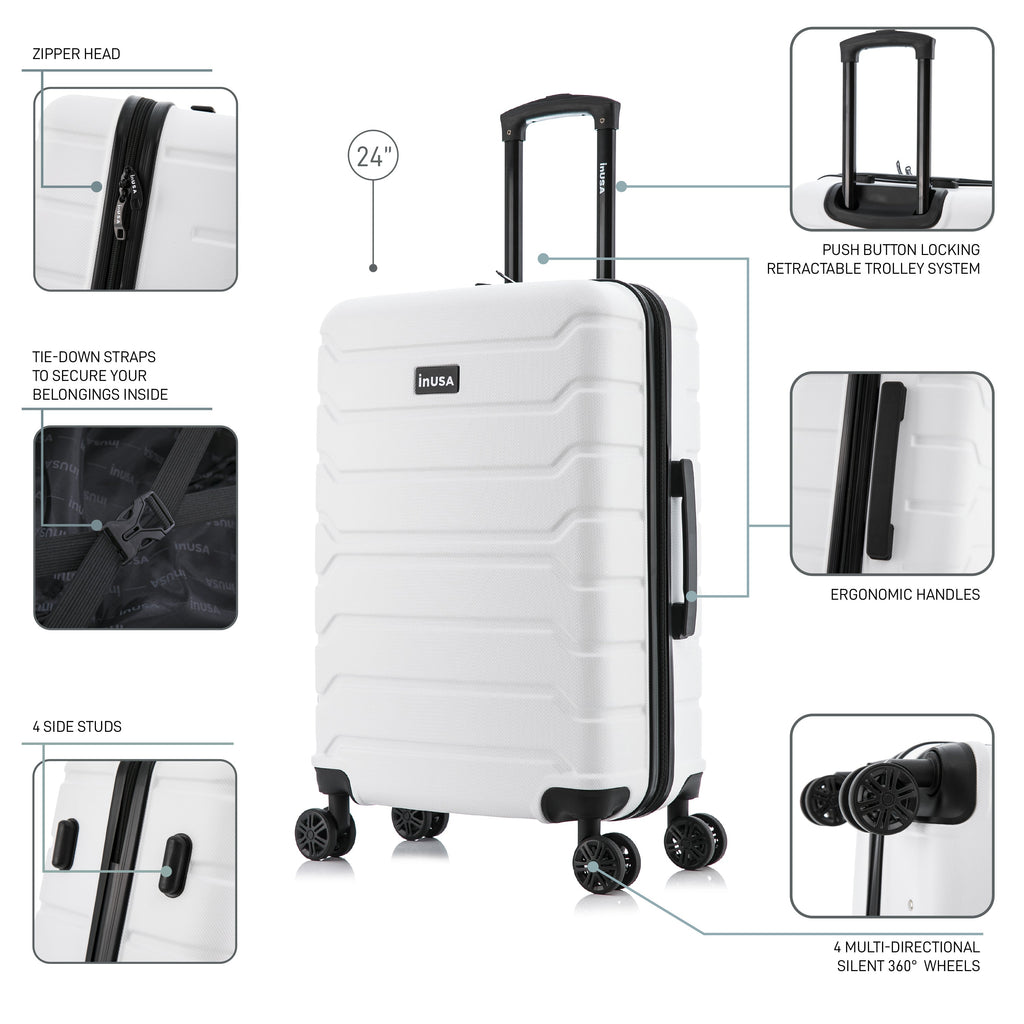 InUSA Trend 24" Hardside Spinner Checked Suitcase