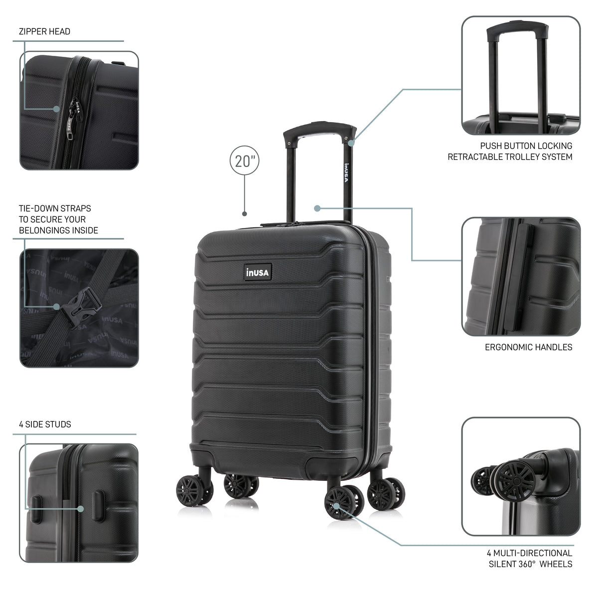 InUSA Trend 20" Hardside Carry-On Suitcase