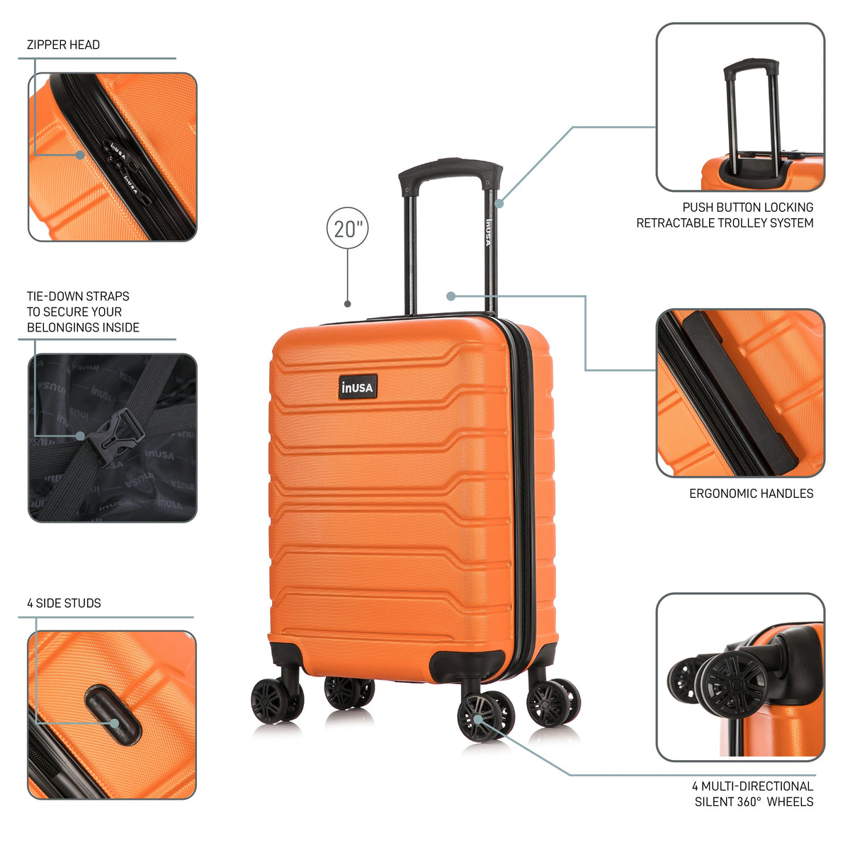 InUSA Trend 20" Hardside Carry-On Suitcase