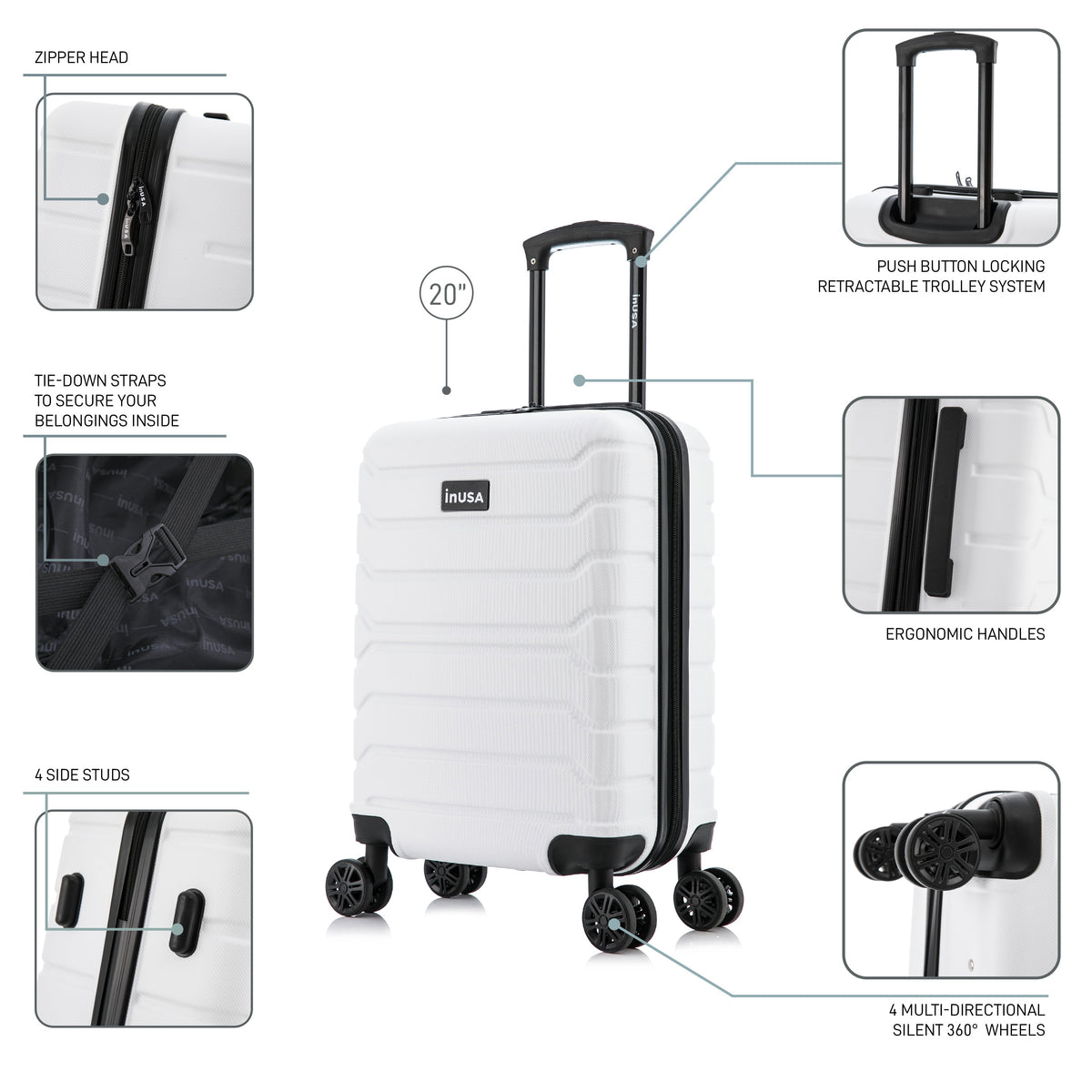 InUSA Trend 20" Hardside Carry-On Suitcase