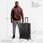 InUSA Vasty 28" Hardside Spinner Checked Suitcase