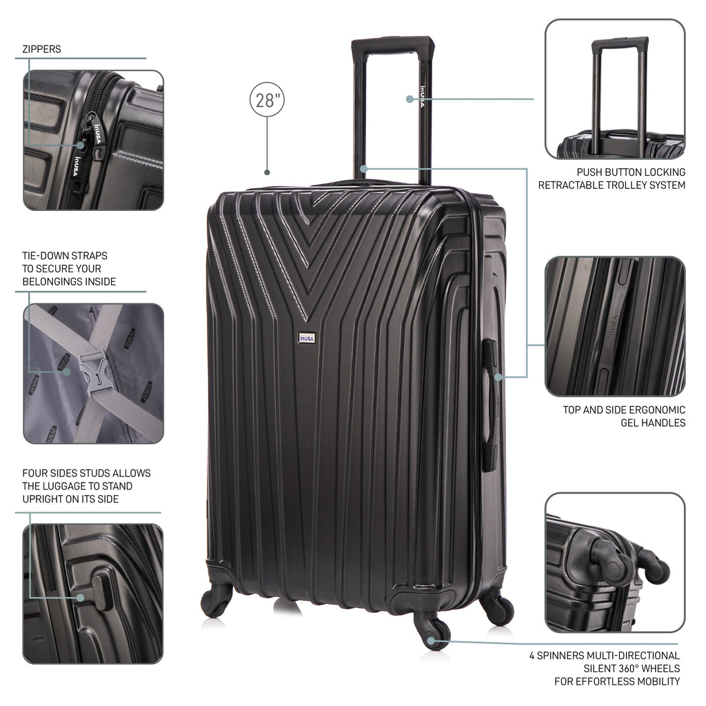 InUSA Vasty 28" Hardside Spinner Checked Suitcase