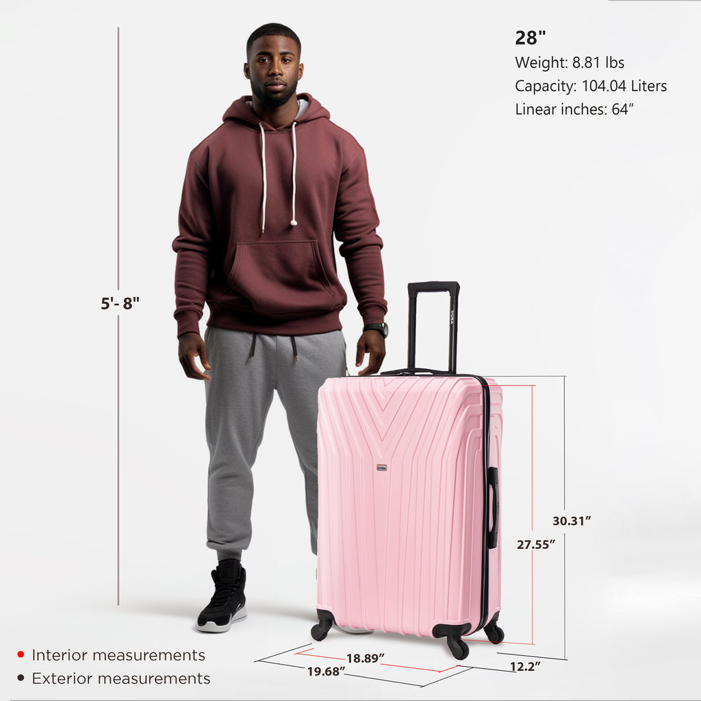 InUSA Vasty 28" Hardside Spinner Checked Suitcase