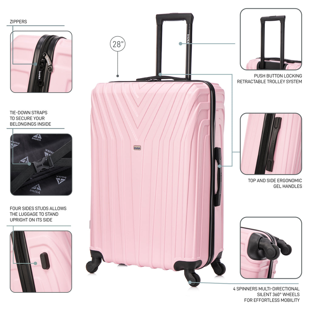 InUSA Vasty 28" Hardside Spinner Checked Suitcase