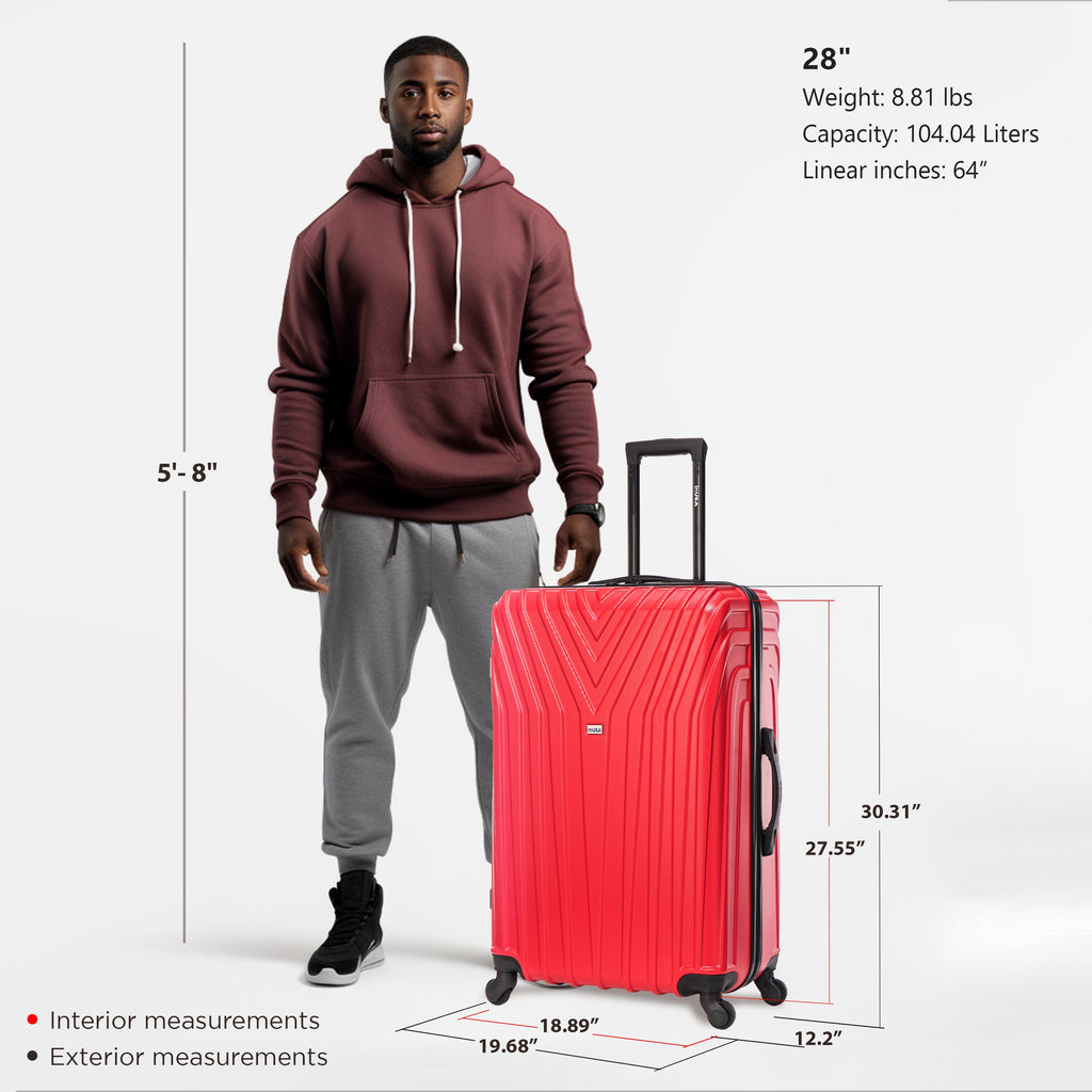 InUSA Vasty 28" Hardside Spinner Checked Suitcase