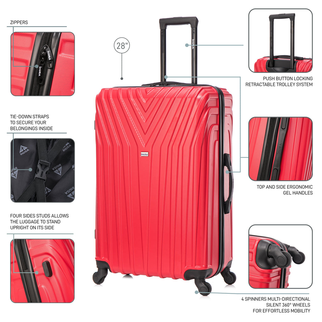 InUSA Vasty 28" Hardside Spinner Checked Suitcase