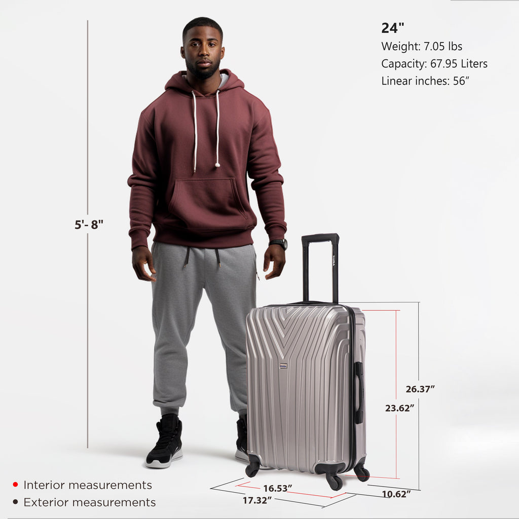 InUSA Vasty 24" Hardside Spinner Checked Luggage