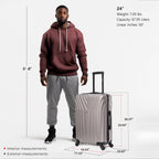 InUSA Vasty 24" Hardside Spinner Checked Luggage