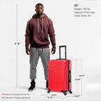 InUSA Vasty 24" Hardside Spinner Checked Luggage