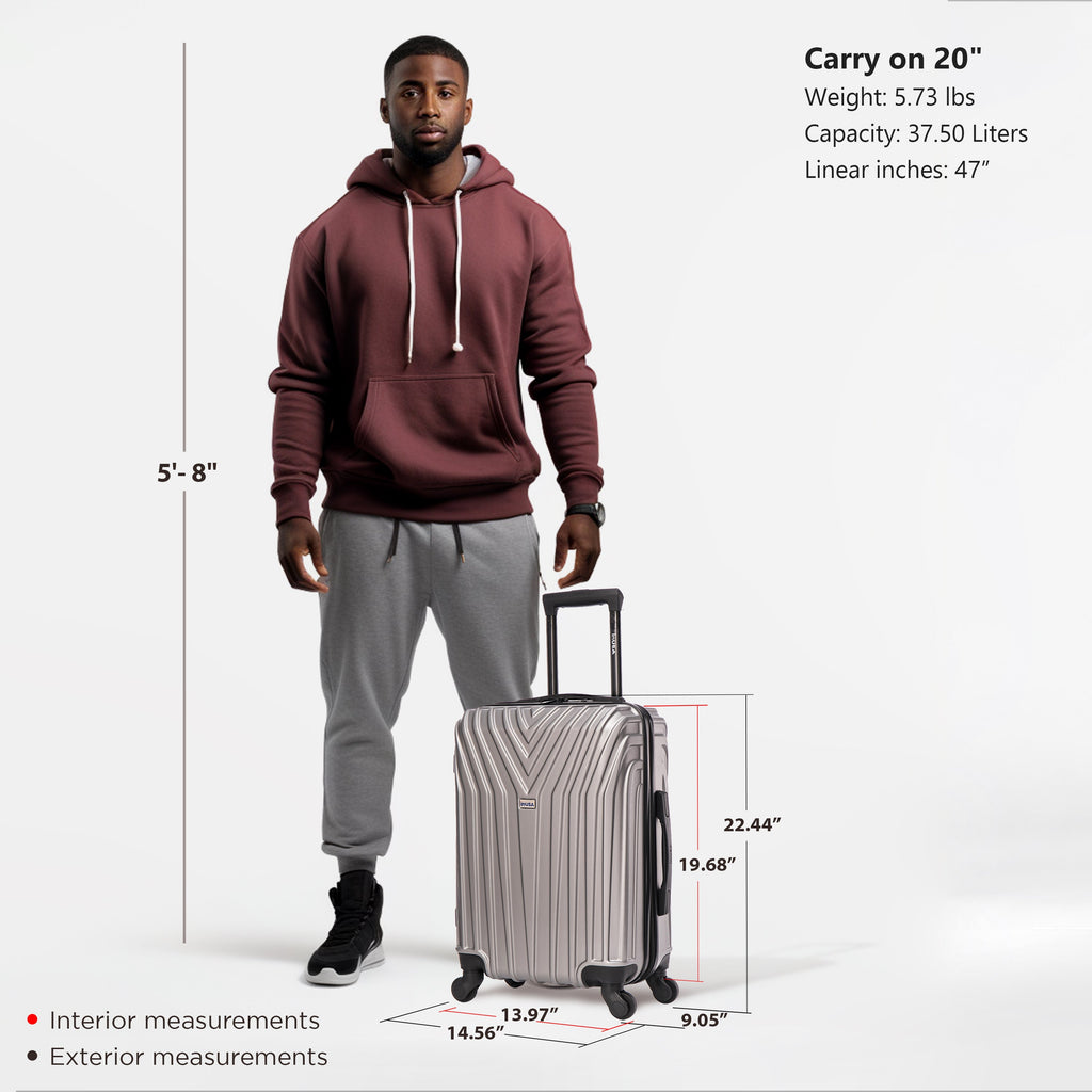 InUSA Vasty 20" Hardside Carry-On Suitcase