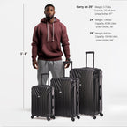 InUSA Vasty 3-Piece Hardside Spinner Luggage Set