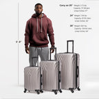 InUSA Vasty 3-Piece Hardside Spinner Luggage Set