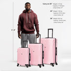 InUSA Vasty 3-Piece Hardside Spinner Luggage Set