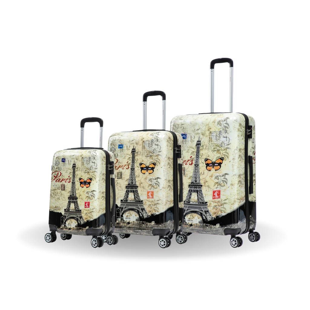 InUSA Prints 3-Piece Hardside Spinner Luggage Set
