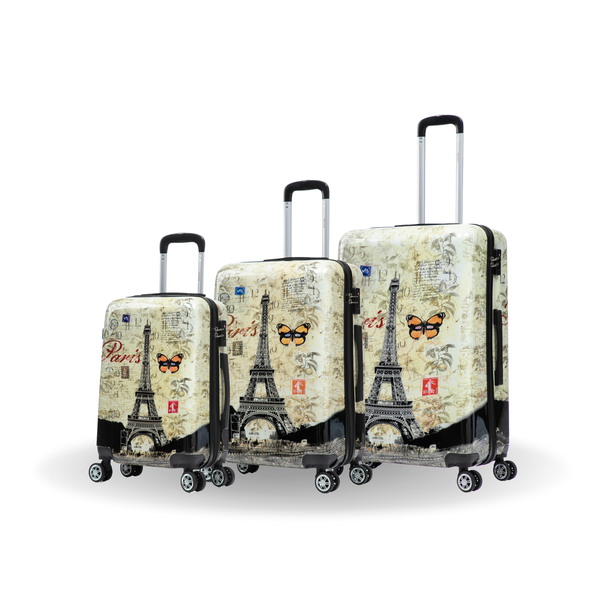 InUSA Prints 3-Piece Hardside Spinner Luggage Set