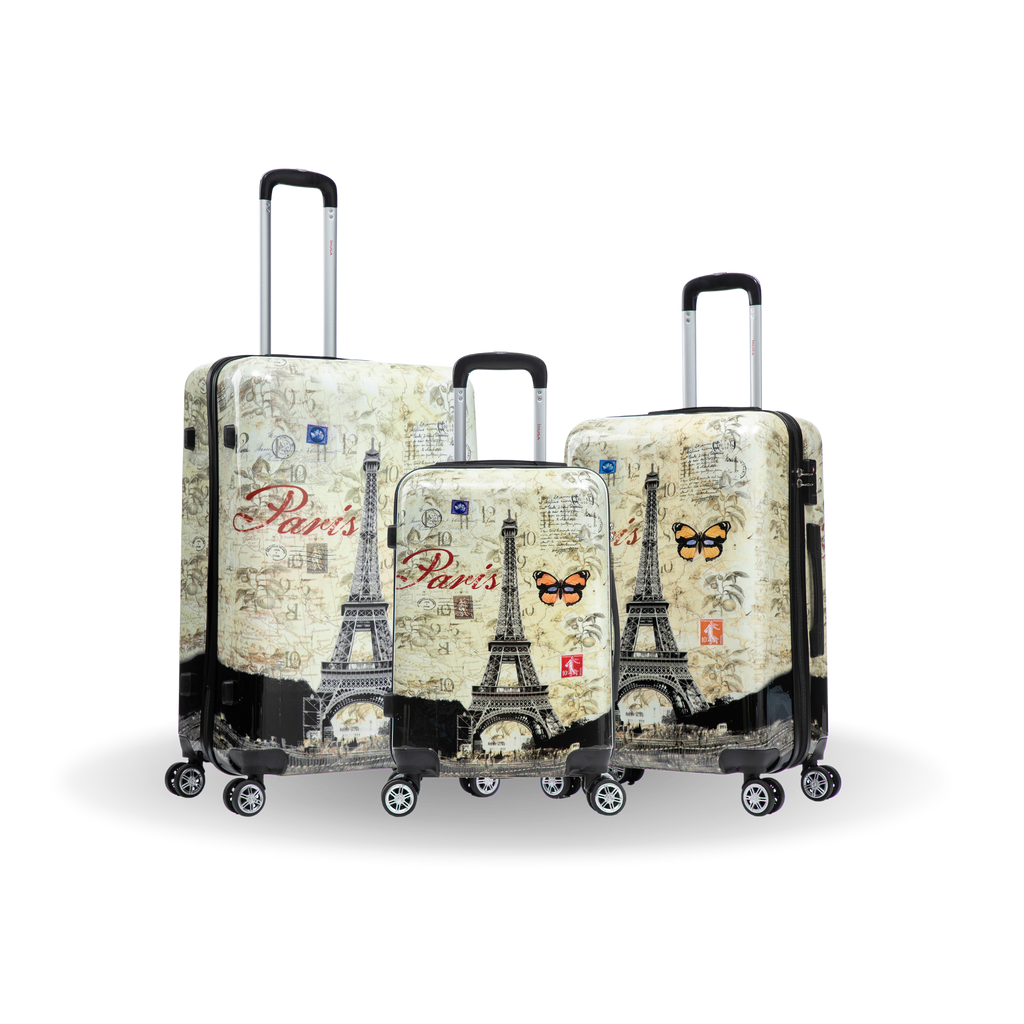 InUSA Prints 3-Piece Hardside Spinner Luggage Set
