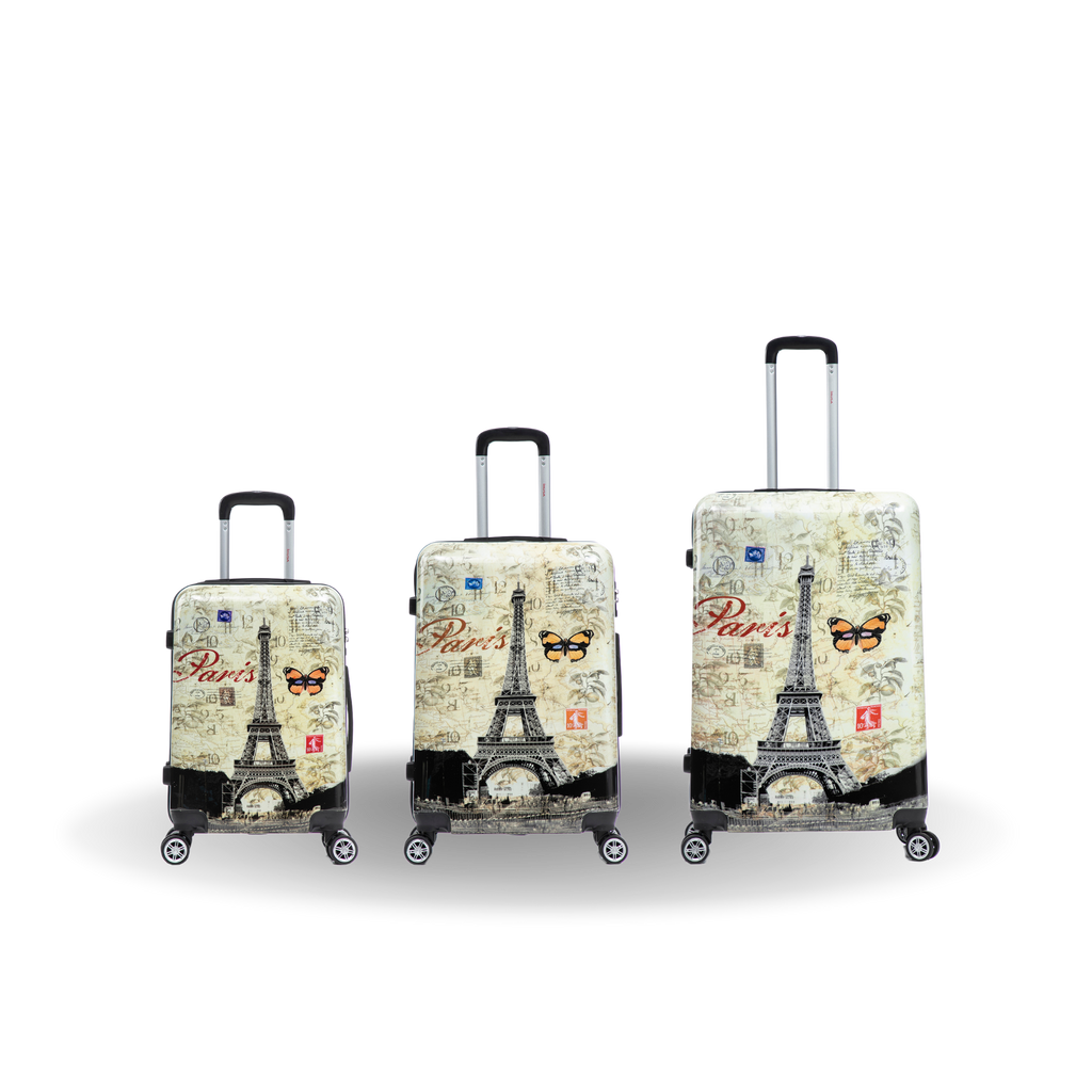 InUSA Prints 3-Piece Hardside Spinner Luggage Set