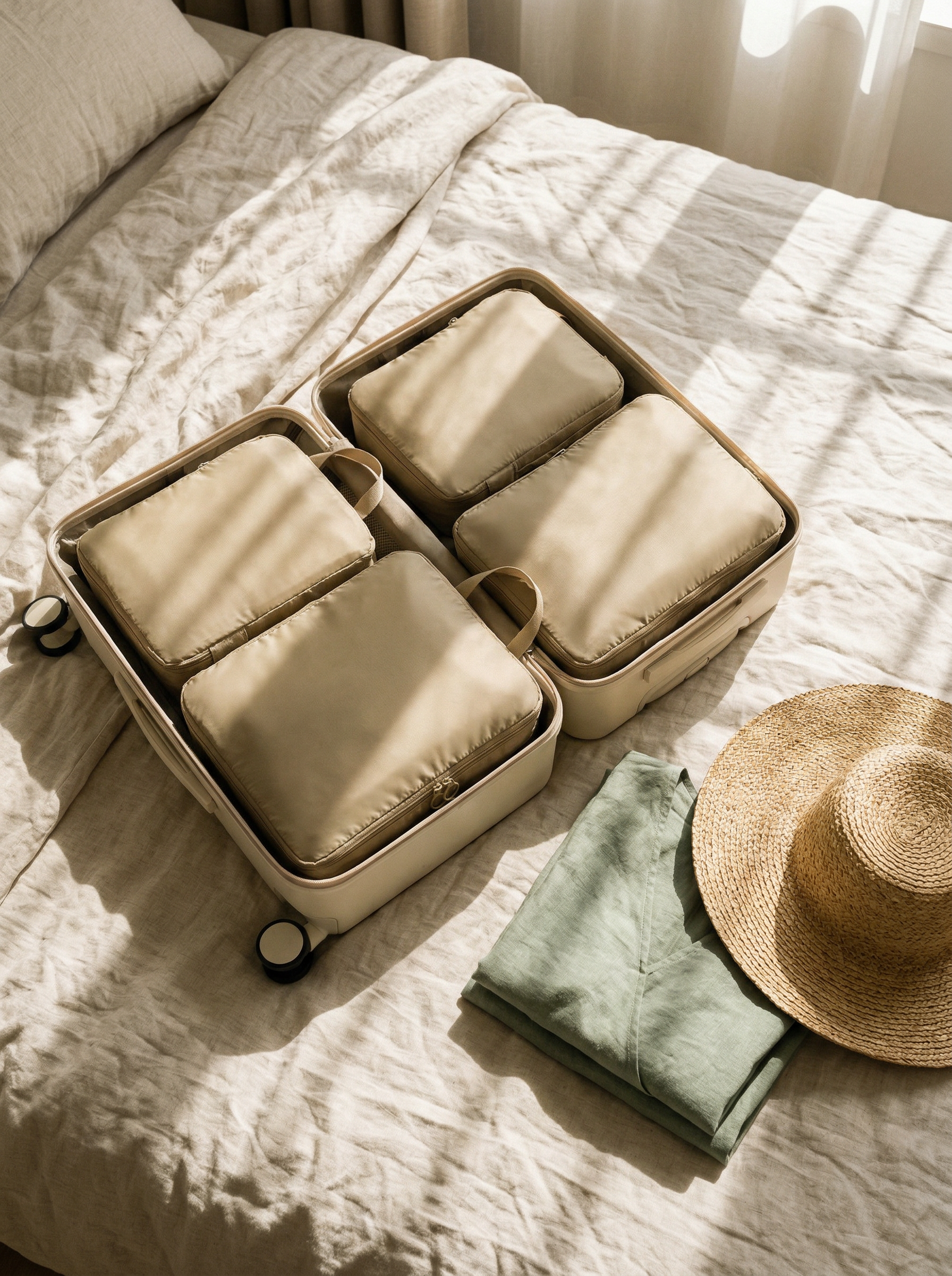 Portable Compression Packing Cubes for Suitcase