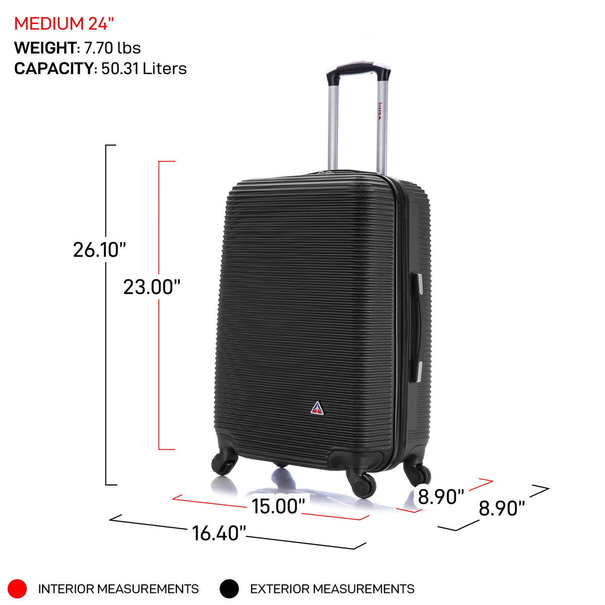 InUSA Royal 2-Piece Hardside Spinner Luggage Set