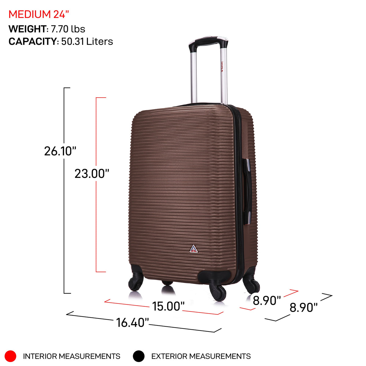 InUSA Royal 2-Piece Hardside Spinner Luggage Set