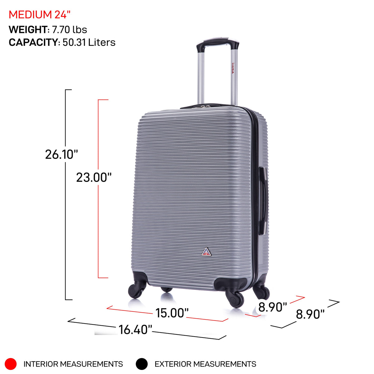 InUSA Royal 2-Piece Hardside Spinner Luggage Set
