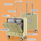 18-Inch Full-Opening Hardside Carry-On Suitcase