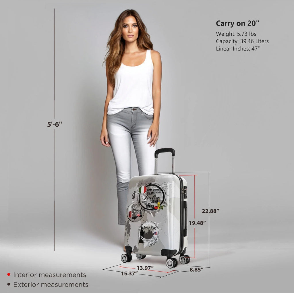 InUSA Prints Carry-On Hardside Spinner Luggage