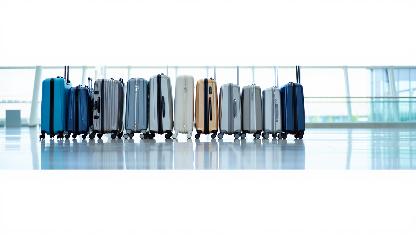 Row of travel suitcases